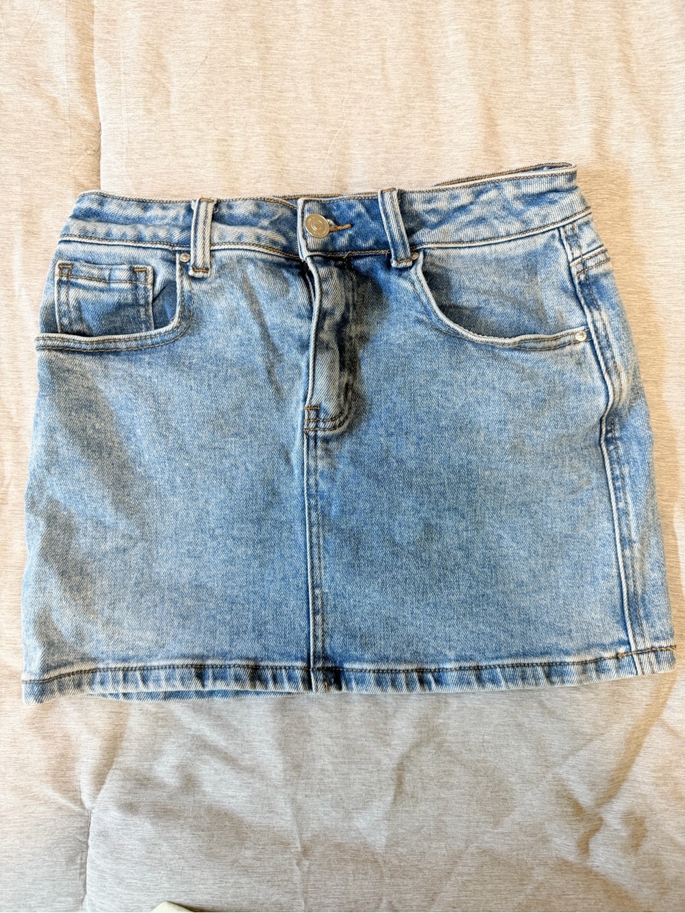 Wax Jean Light Blue Denim Mini Skirt
